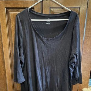 Talbots Black 2X Long Sleeve Light Shirt